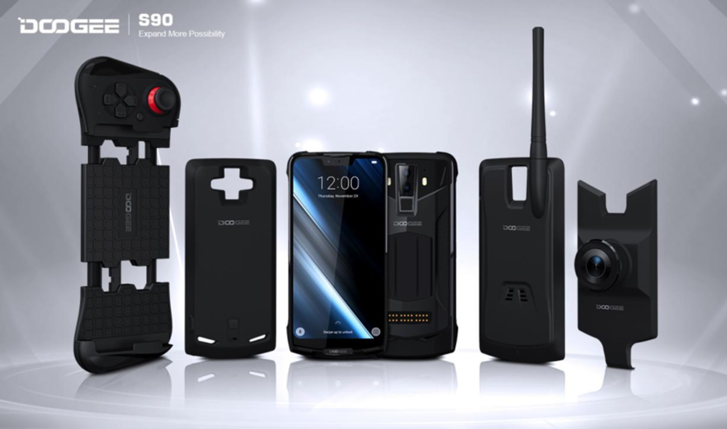 The all-in-one DOOGEE S90 modular rugged phone unveiled